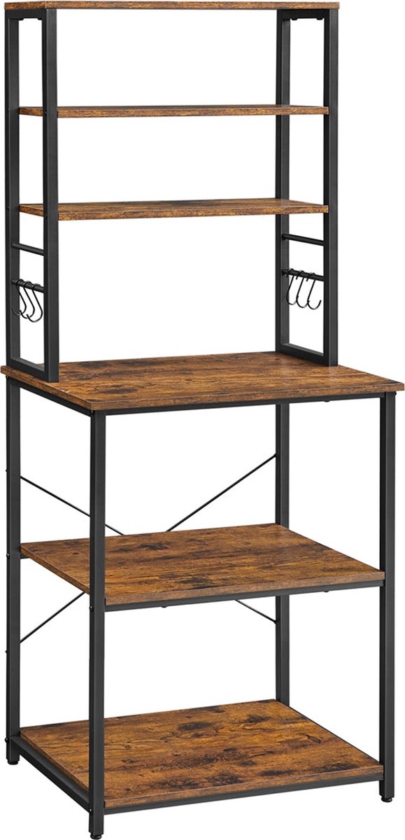 Keukenplank – Met planken en haken – Hout/Metaal