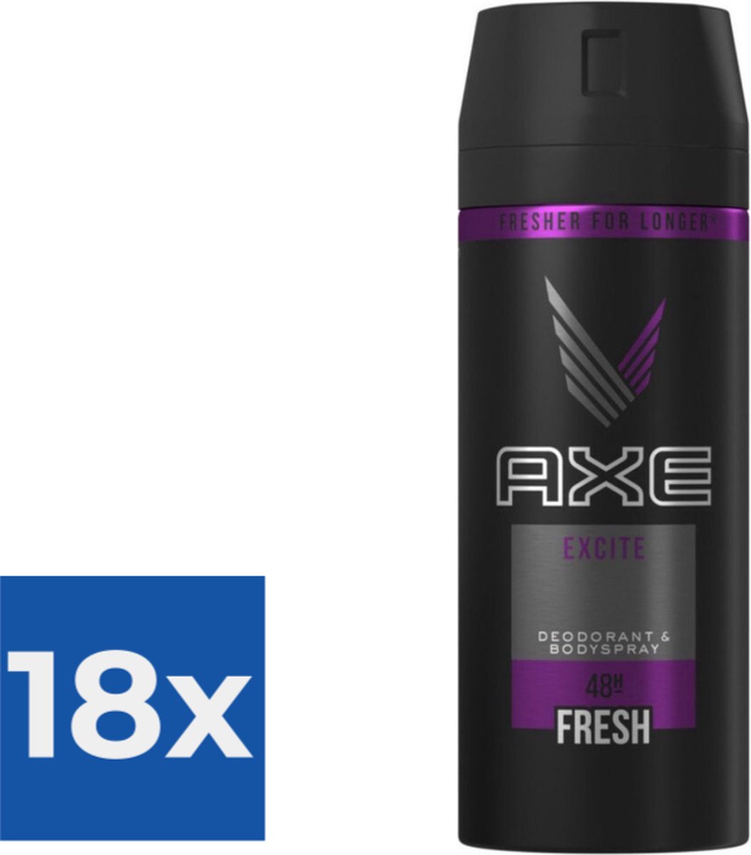 Axe Deospray - Excite 150 ml - Voordeelverpakking 18 stuks