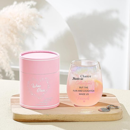 Cadeau d'adieu Verres à vin pour collègue Cadeau pour Nieuwe collègue Changement d'emploi Nouvel emploi Bonne Succes Cadeaux personnalisés pour meilleurs amis Femmes Hommes Verre à vin 480 ml