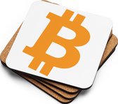 Bitcoin Onderzetter Wit Met Oranje Kleurig Bitcoin Logo| Bitcoin cadeau| Crypto cadeau| Bitcoin Onderzetter| Crypto Onderzetter| Bitcoin Gift| Crypto Gift| Bitcoin Merch| Crypto Merch