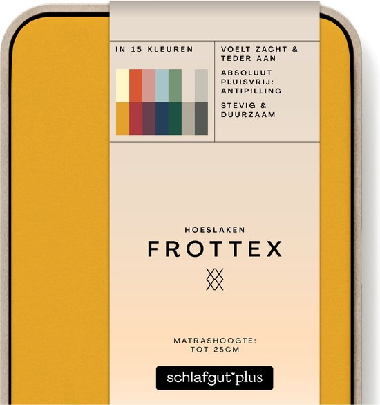 schlafgut Frottex Hoeslaken XL - 180x200 - 200x200 196 Yellow Deep