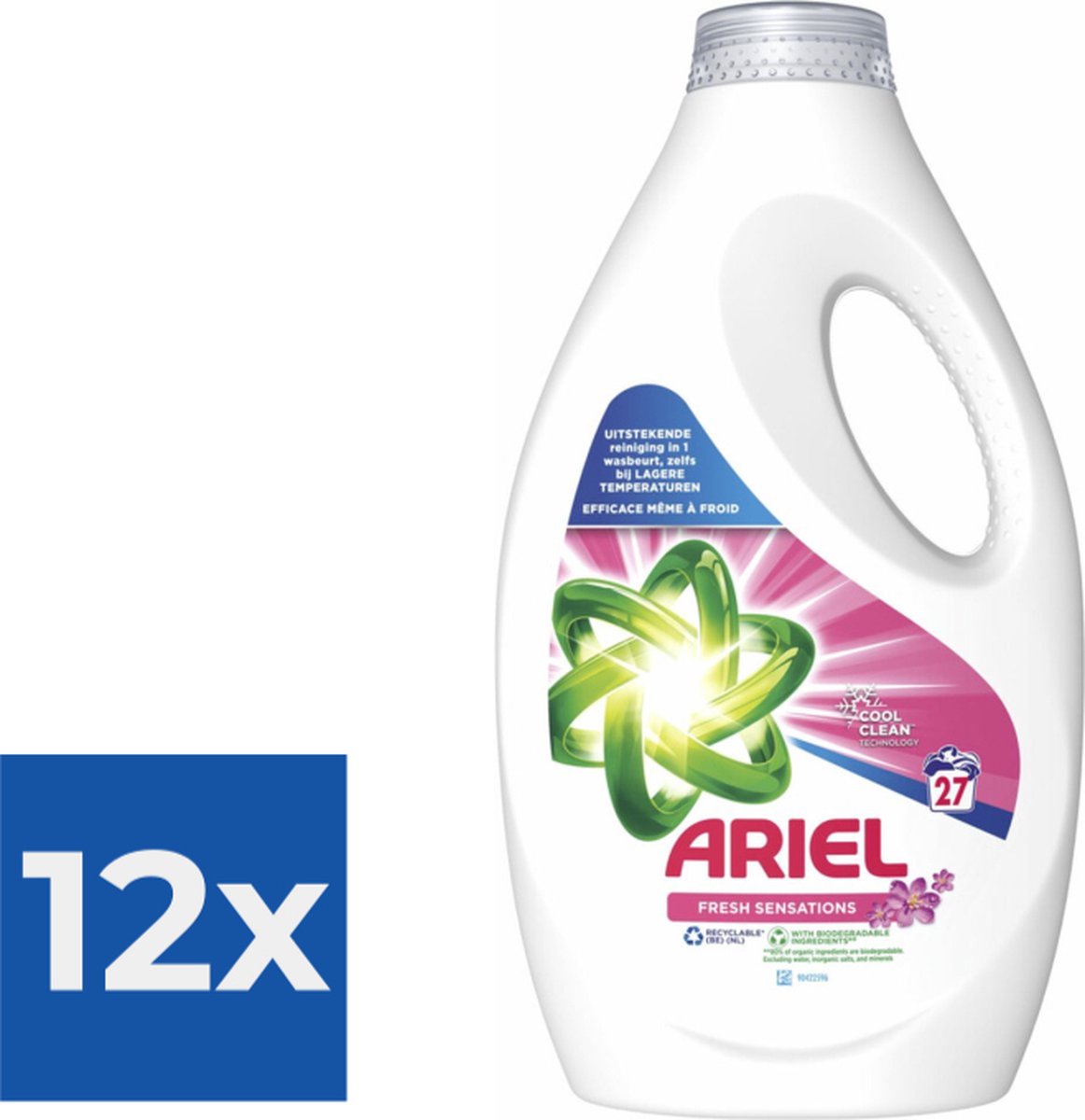 Ariel Vloeibaar Wasmiddel Fresh Sensations - 1215 ml (27 wasbeurten) - Voordeelverpakking 12 stuks