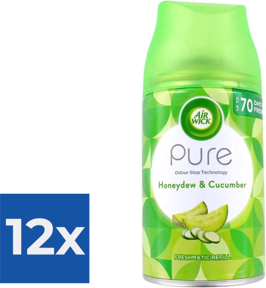 Goedkoopste Air Wick Pure Honeydew & Cumcumber Navulling 12 x 250 ml