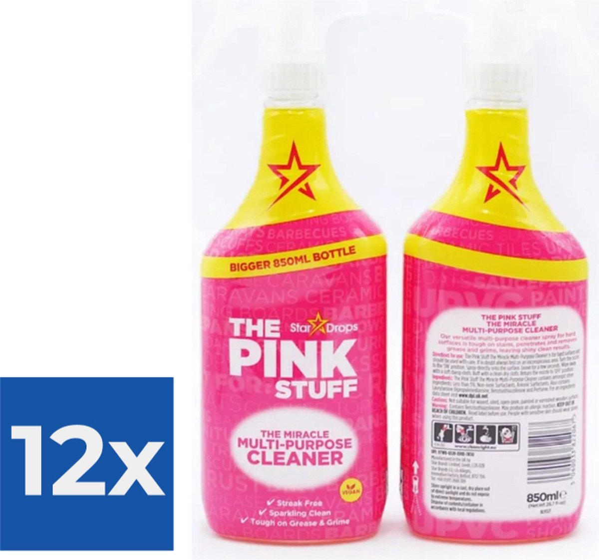 The Pink Stuff | Allesreiniger | 850 ml | Voordeel verpakking | Surface cleaner| - Voordeelverpakking 12 stuks