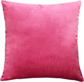 Kussens - kussenhoes velvet hard roze - fluweelachtig - dubbelzijdig - met rits - sierkussenhoes