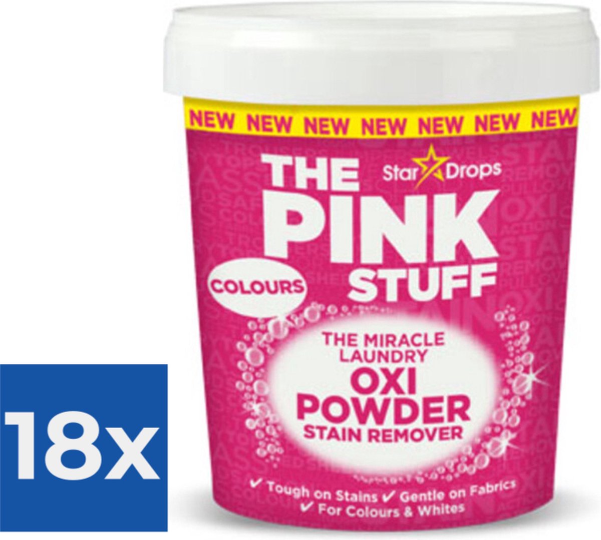 The Pink Stuff The Miracle Vlekverwijderaar Gekleurde Was 1 kg - Voordeelverpakking 18 stuks