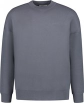 Purewhite - Heren Loose Fit Knitwear Crewneck LS - Blue - Maat XL