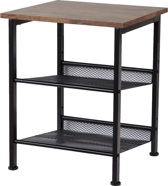 HDANI C-vormige bijzettafel set van 2,ronde bijzettafel onder bank