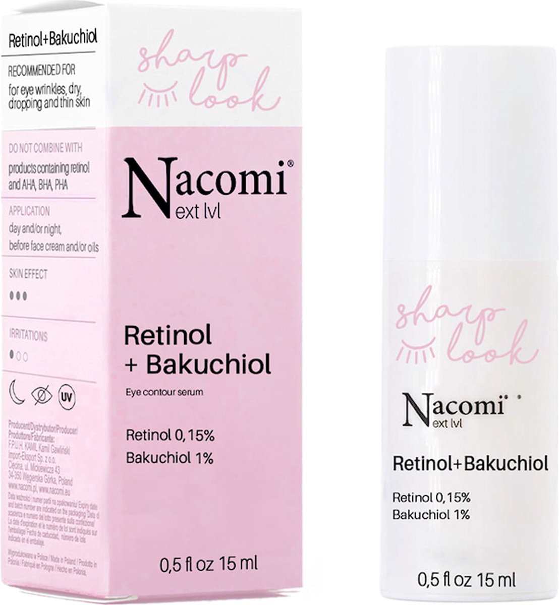 Nacomi NXT Anti-Rimpel Oogserum Met Retinol & Bakuchiol 15ml.