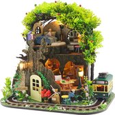 Hongda DIY Miniatuur Huisjes - Modelbouwpakket - Houten Modelbouw - Voor Volwassenen (14+) - Poppenhuis - DIY - (Forest Secret House)