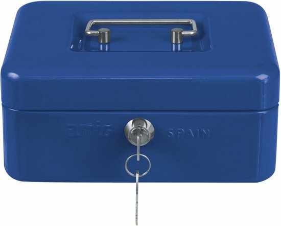 Black & Decker Geldkistje met 2 sleutels - zwart - staal - 25 x 18 x 9 cm - inbraakbeveiliging