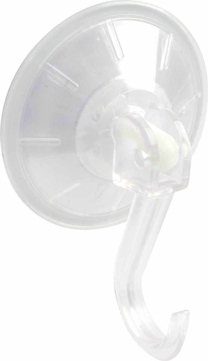 AMIG Ophanghaken met zuignap - 2x - kunststof - transparant - diameter 4,5 cm