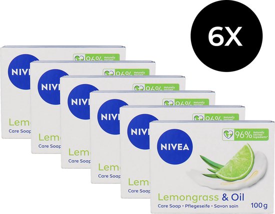 Nivea Lemongrass & Oil Bar Soap - 6 x 100 g