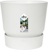 Elho Greenville Rond 40 - Grote Bloempot voor Buiten met Waterreservoir - 100% Gerecycled Plastic - Ø 39 x H 36.8 cm - Wit