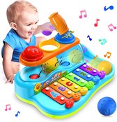 Babyxylofoon met ballen en hamer, muzikaal babyspeelgoed, leeftijd 6-12 maanden, educatief speelgoed voor jongens en meisjes