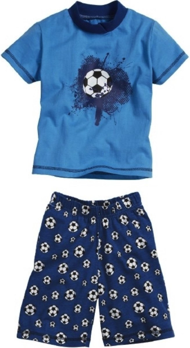 Playshoes - Shortama - Pyjama - Blauw - Voetbal - Unisex - Maat 86