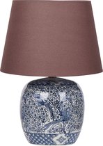 NEIRA - Lampe de table - Wit/ Blauw - Porcelaine