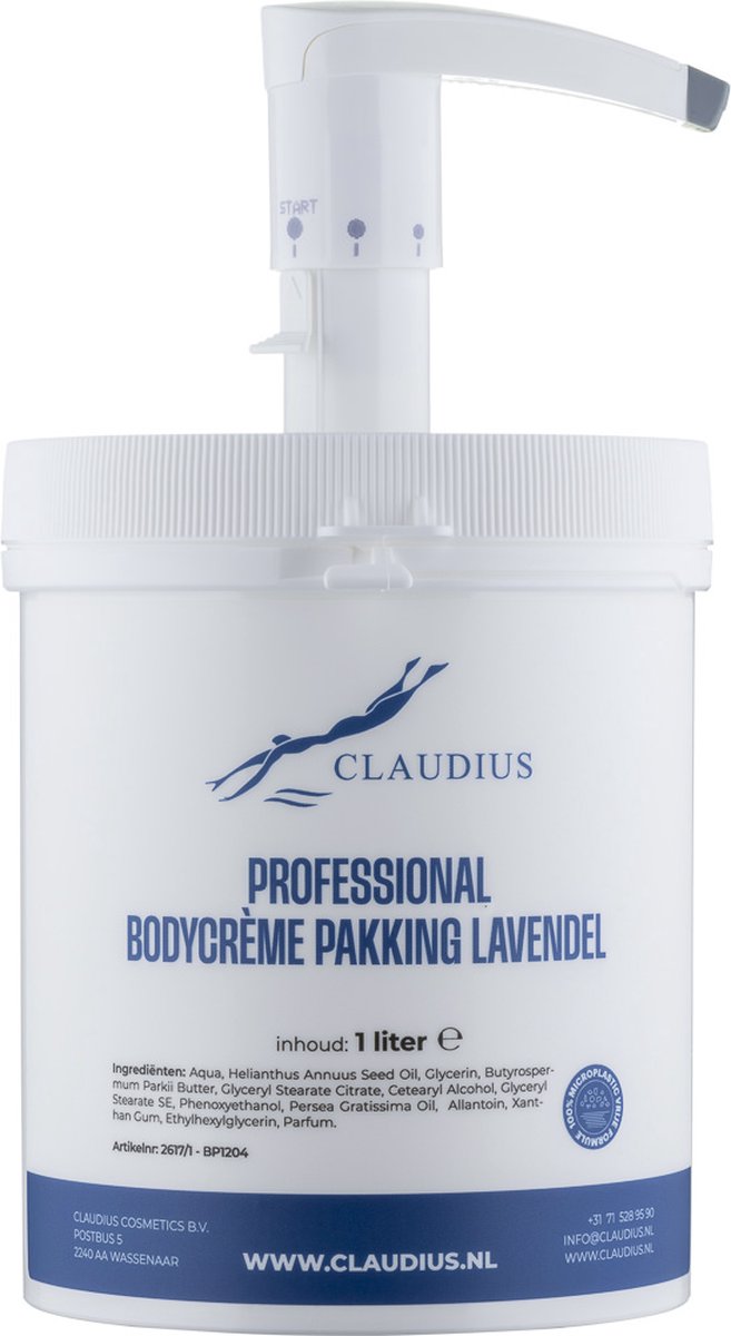 Goedkoopste Professional Bodycrème Pakking - Lavendel - 1 liter - in handige salonverpakking