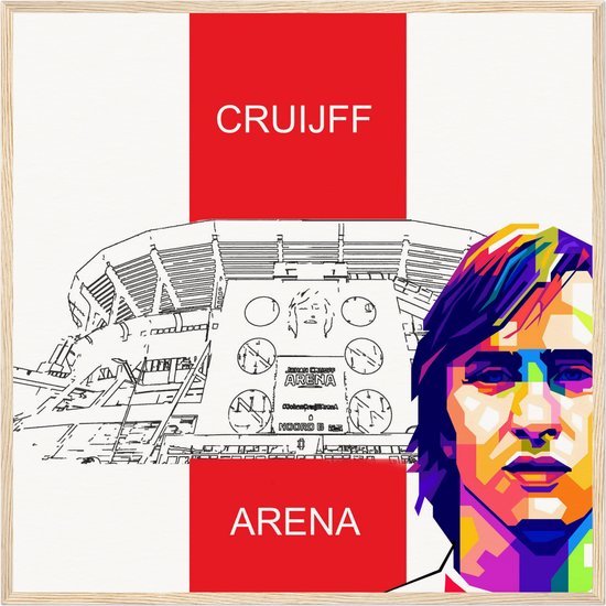 Poster Johan Cruijff ARENA | ajax arena stadion posters | 50 x 50 cm | voetbal poster bekende voetballers | WALWALLS®