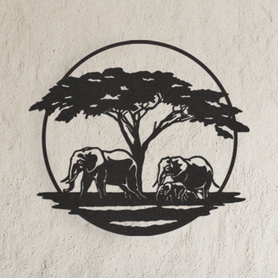éléphant En Bois Massif - Années 1950