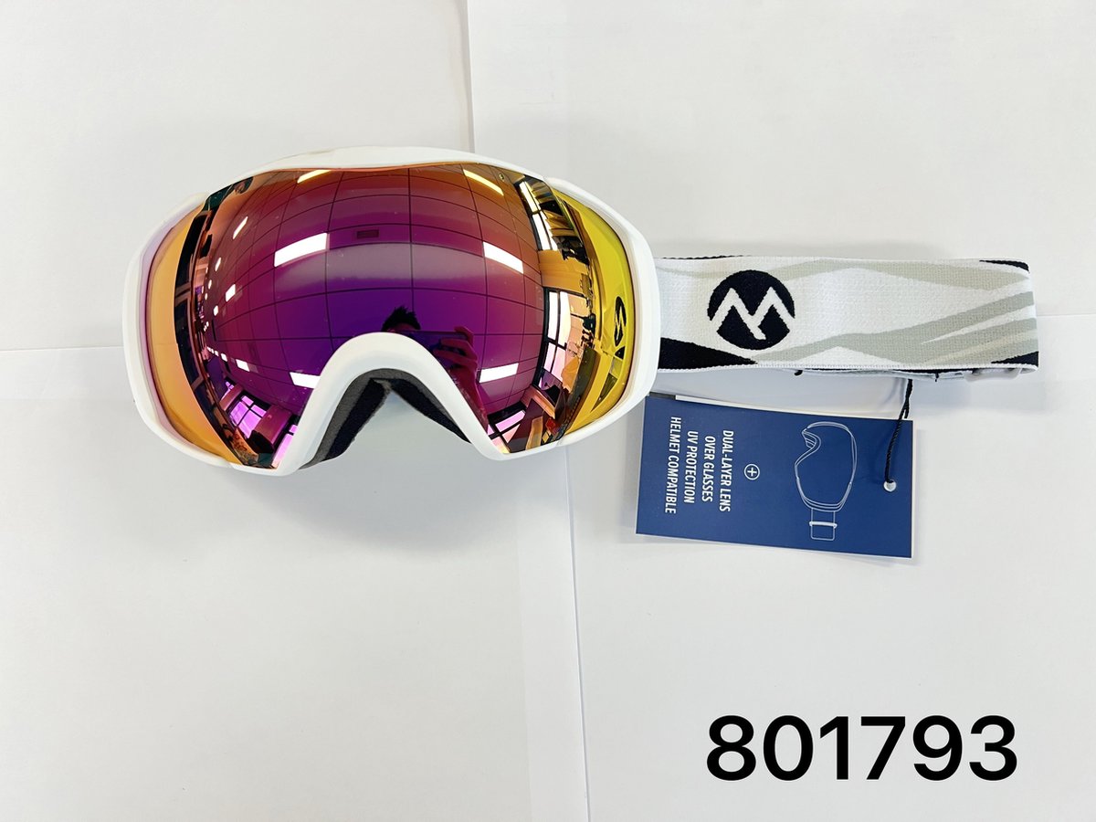 OUTDOOR MASTER OTG Skibril Classic | 100% UV beschermende ski/snowboard-bril voor heren, dames en jongeren | Te gebruiken over zonnebril | Licht, flexibel frame met dubbel gelaagd vizier voorkomt condens | Compatible met elke helm