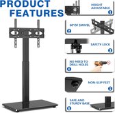 Tv-standaard voor 32-70 inch televisie, standvoet, vrijstaande televisiestandaard in hoogte verstelbaar, zwenkbaar, max. VESA 400x400 mm, 50 kg