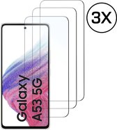 Podec Screenprotector geschikt voor Samsung Galaxy A53 - Gehard Beschermglas - Transparant en Krasbestendig - Tempered Glass Screen Cover - 3 Stuks