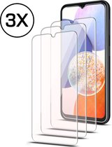 Podec Screenprotector geschikt voor Samsung Galaxy A14 - Gehard Beschermglas - Transparant en Krasbestendig - Tempered Glass Screen Cover - 3 Stuks