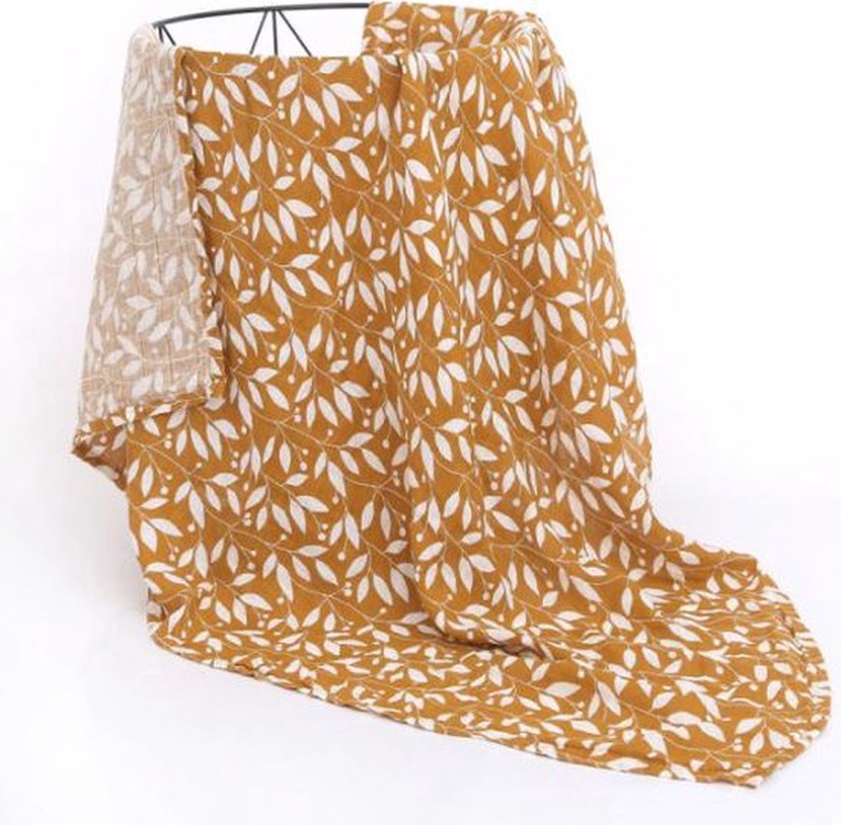 Goedkoopste swaddle XL hydrofiele doek 120x120 cm - katoen - Bladeren