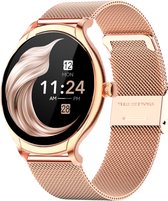FOXLY® Smartwatch Dames Rose Goud HD Touchscreen - Stappenteller - Horloge dames - Activity tracker & hartslagmeter - iOS en Android