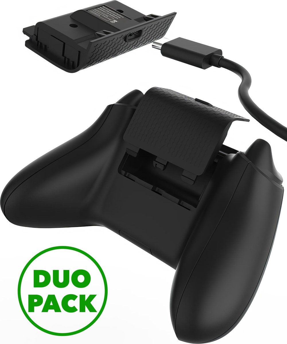 2 Oplaadbare Batterijen Geschikt voor Xbox Series X/S controller - 2 Stuks - accu oplaadbaar met USB-C - Oplaadkabel Inbegrepen – Play & Charge - Accu - Battery Packs