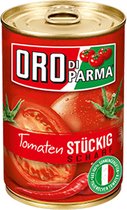 ORO DI PARMA Hot chunky tomaten - 6 x 425 ml bakje
