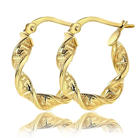 Juwelier Zwartevalk - 14 karaat gouden wokkel oorbellen 12.283/19mm--