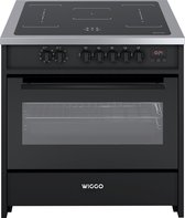 Wiggo WIO-E921A(BX) - Freestanding - Induction - Elektrische Oven - 90cm - 8 Function - 121 Liter - 3000 W - Zwart Inox