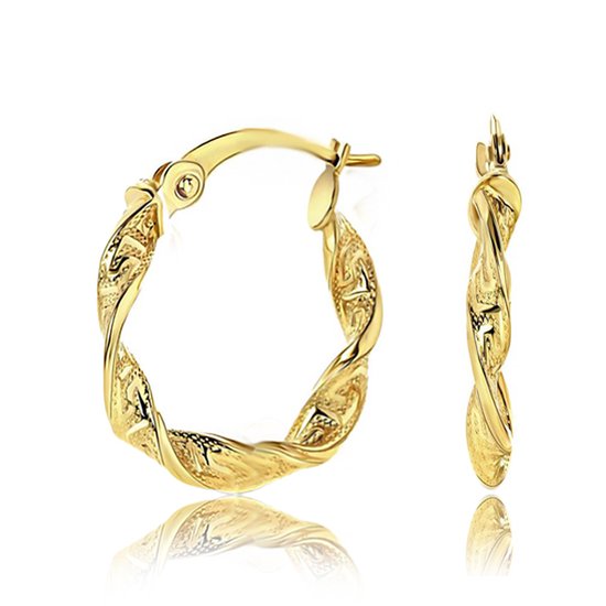 Juwelier Zwartevalk - 14 karaat gouden wokkel oorbellen 12.283-S/15mm--