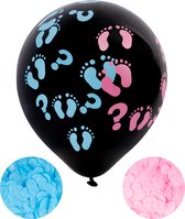 Festivz Gender Reveal Ballon Vraagtekens - Gender reveal versiering - Boy or Girl - Papieren Confetti - Geslachtsbekendmaking - Babyshower - 90 cm - Zwangerschap