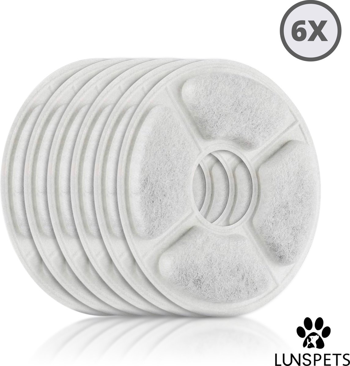 Lunspets Drinkfontein Filters – Kattenfontein filters – Hoge kwaliteit – 6 stuks – 4 Laags – Universeel