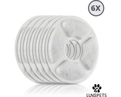 Lunspets – Drinkfontein Filters 6 Stuks – 4 Laags – Universeel voor Kattenfonteinen