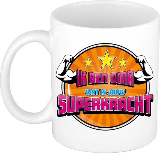 Bellatio Decorations Tasse à café/thé cadeau pour grand-mère - arrière-grand-mère - orange - céramique - 300 ml