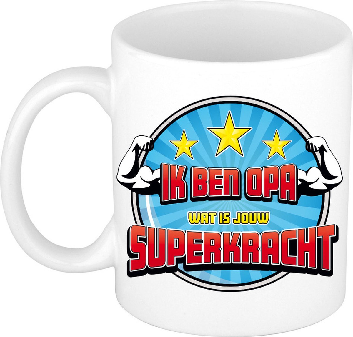 Bellatio Decorations Cadeau koffiemok voor een geweldige opa - blauw - keramiek - 300 ml