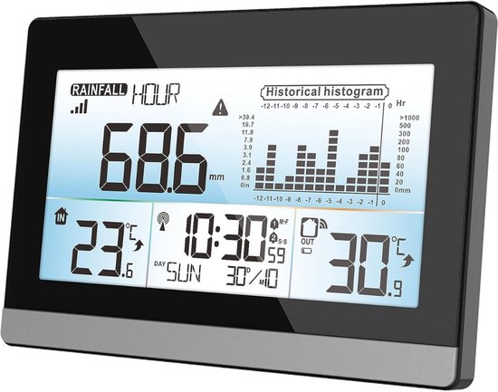 Draadloze Regenmeter met Buitentemperatuur