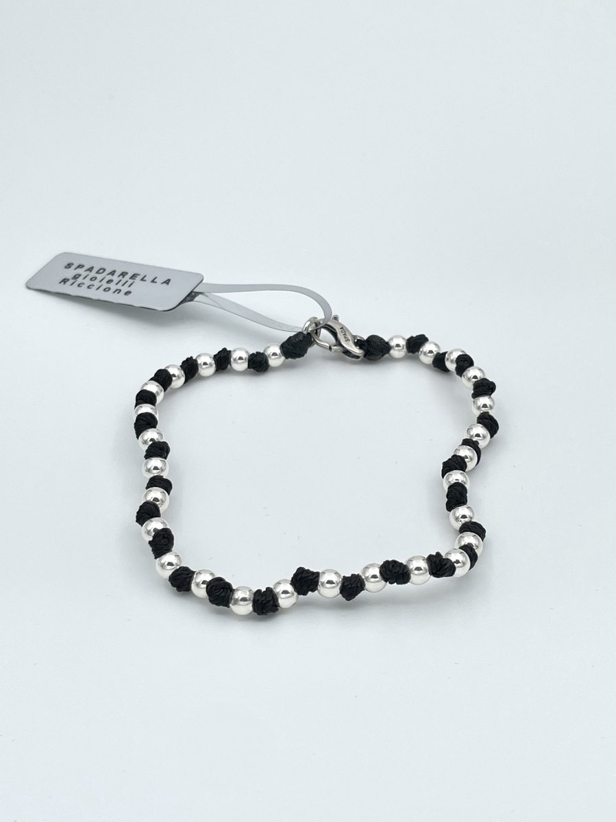 Spadarella Gioielli - SPBR02 - Armband - 925 Zilver - 4mm - Black 4000 - 19 Cm
