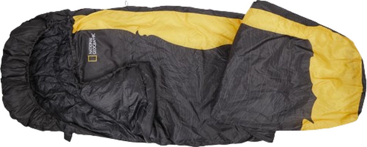National Geographic slaapzak - Zwart / Geel - Polyester - 230 x 74 cm - Eenpersoons