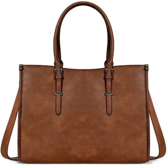 TAN.TOMI Dames Handtassen, Handtasche Dames Tas Shopper met rits - 15.6 inch Laptoptas - Handtas - Schooltas - Zwart