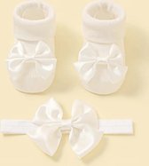 Baby Haarband - Baby Sokjes - Baby Meisjes Haarset - Haarset Baby Meisje 0 tot 3 maanden - Baby Feest Haar Accessoires - CakeSmash Baby Haar Accessoires