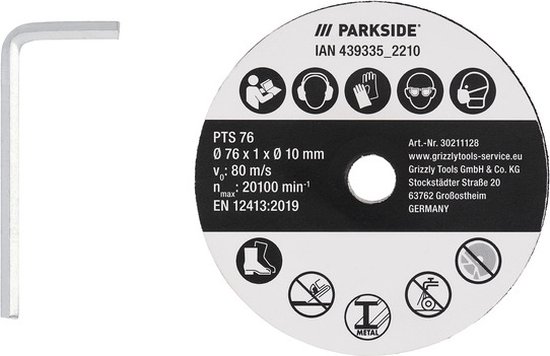 Lot De 10 Disques à Tronçonner Parkside Pour Meuleuse D'Angle PWSA 12 Li A1 - Accessoire LIDL