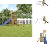 vidaXL Houten Speelset - Speeltuin voor Kinderen - 465 x 186 x 214 cm - Duurzaam Grenenhout - Speeltoestellencombinatie