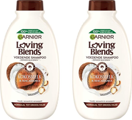 Garnier Shampoo - Loving Blends Kokosmelk & Macadamia - 2 x 300 ml