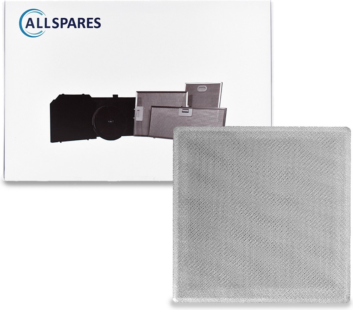 AllSpares Metaalfilter voor afzuigkappen geschikt voor Bosch DHZ6201 / Siemens LZ62010 / Neff 00298619/298619 (284x283x4mm)