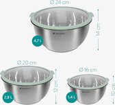 stainless steel salad bowls with airtight lid, 3pieces